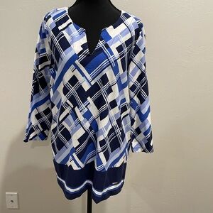 Jones New York Signature Women’s Geometric Blouse size large